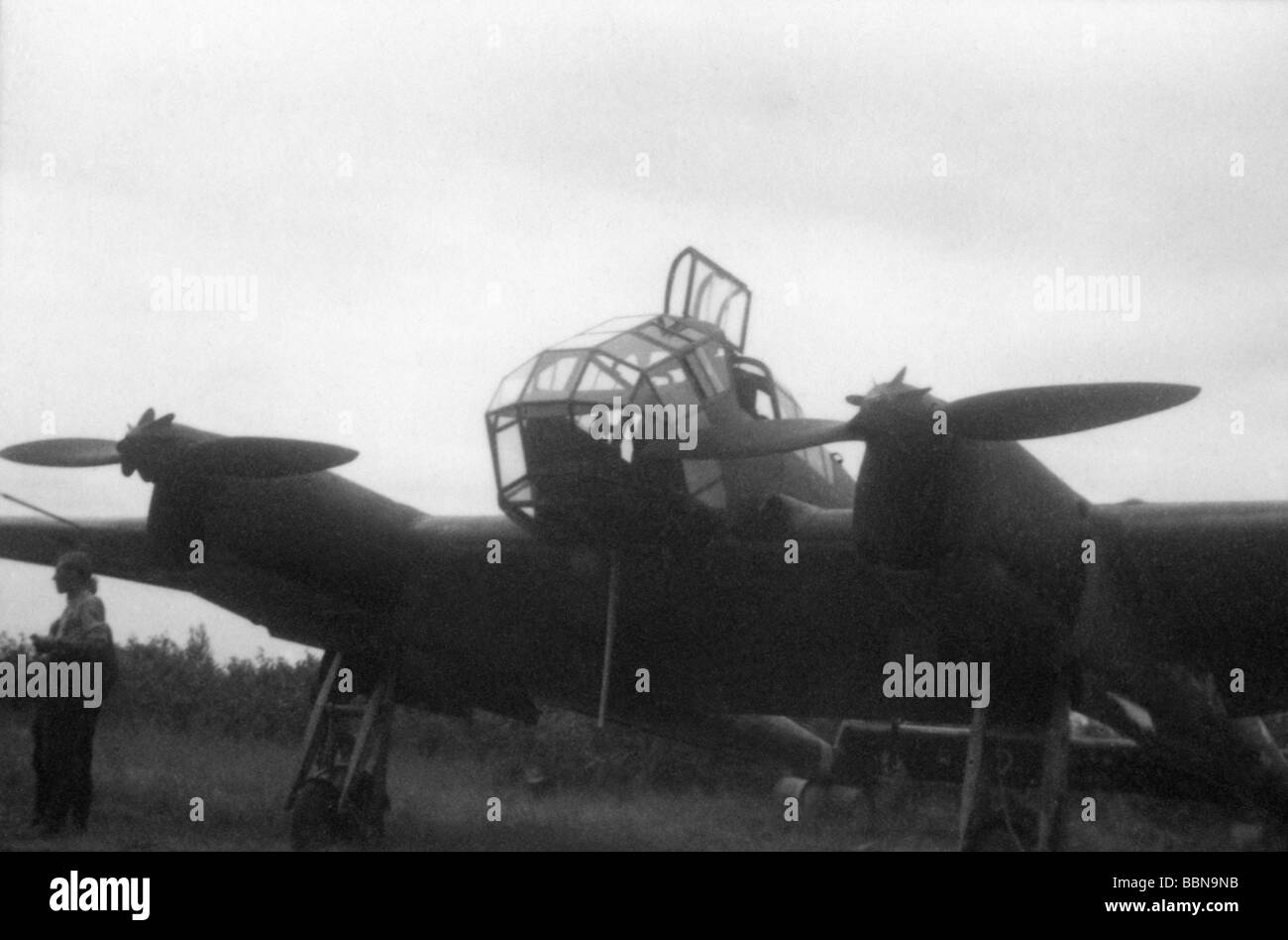 events, Second World War / WWII, aerial warfare, aircraft, German close reconnaissance aircraft Focke-Wulf 189 'Uhu', Eastern Front, mid July 1941, Stock Photo