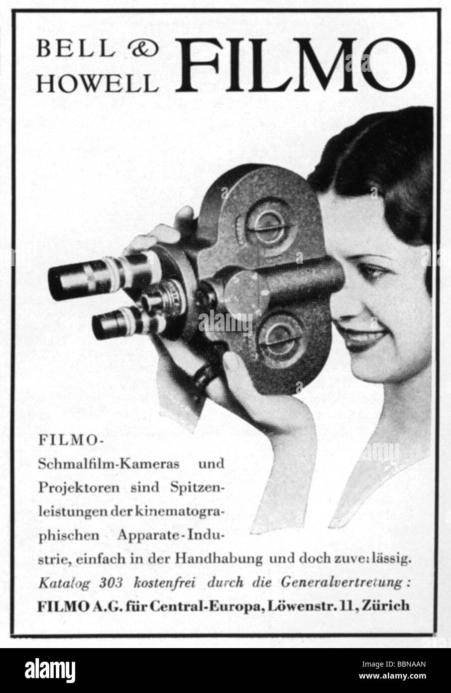 advertising, photography, film camera Bell und Howell Filmo, advert, 'Atlantis', November 1932, , Stock Photo