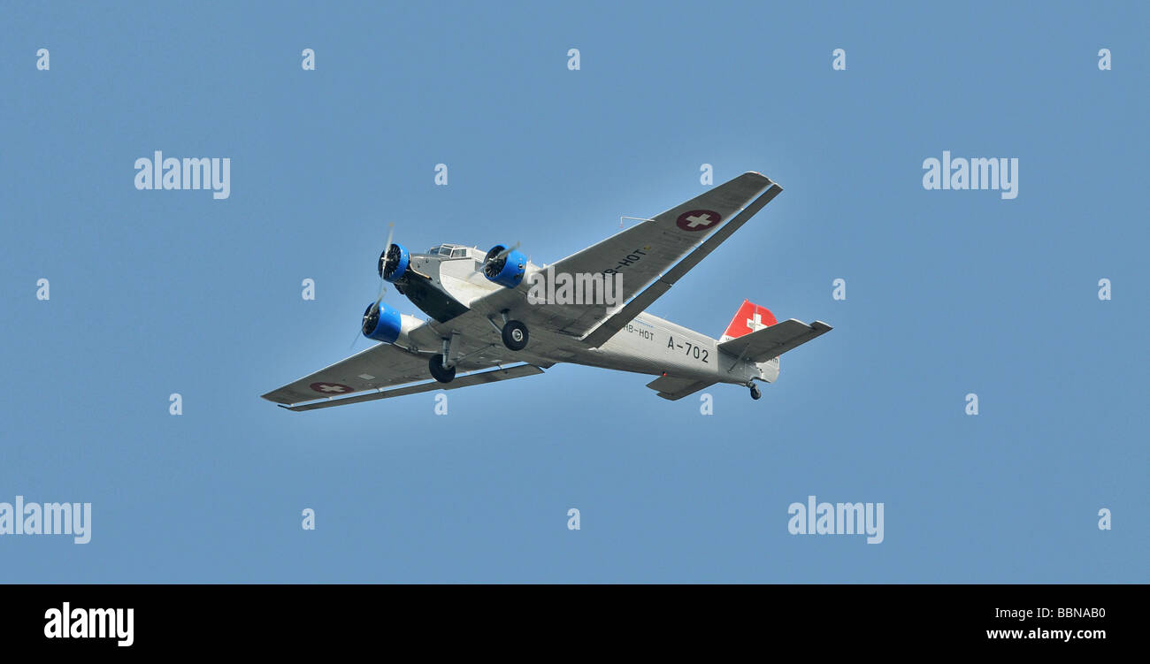 transport / transportation, aviation, airplane Junkers Ju 52/3m, flying, Stock Photo