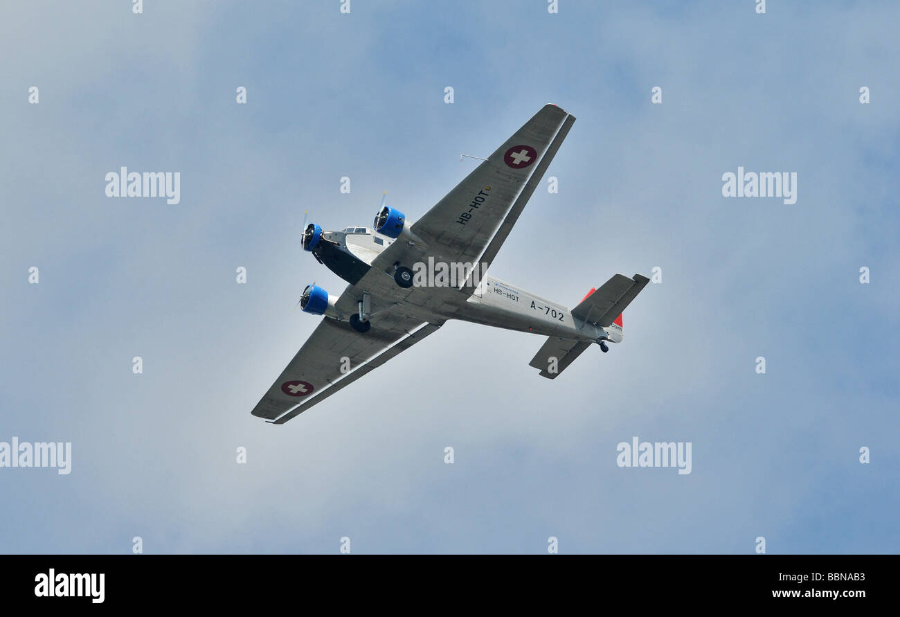 transport / transportation, aviation, airplane Junkers Ju 52/3m, flying, Stock Photo