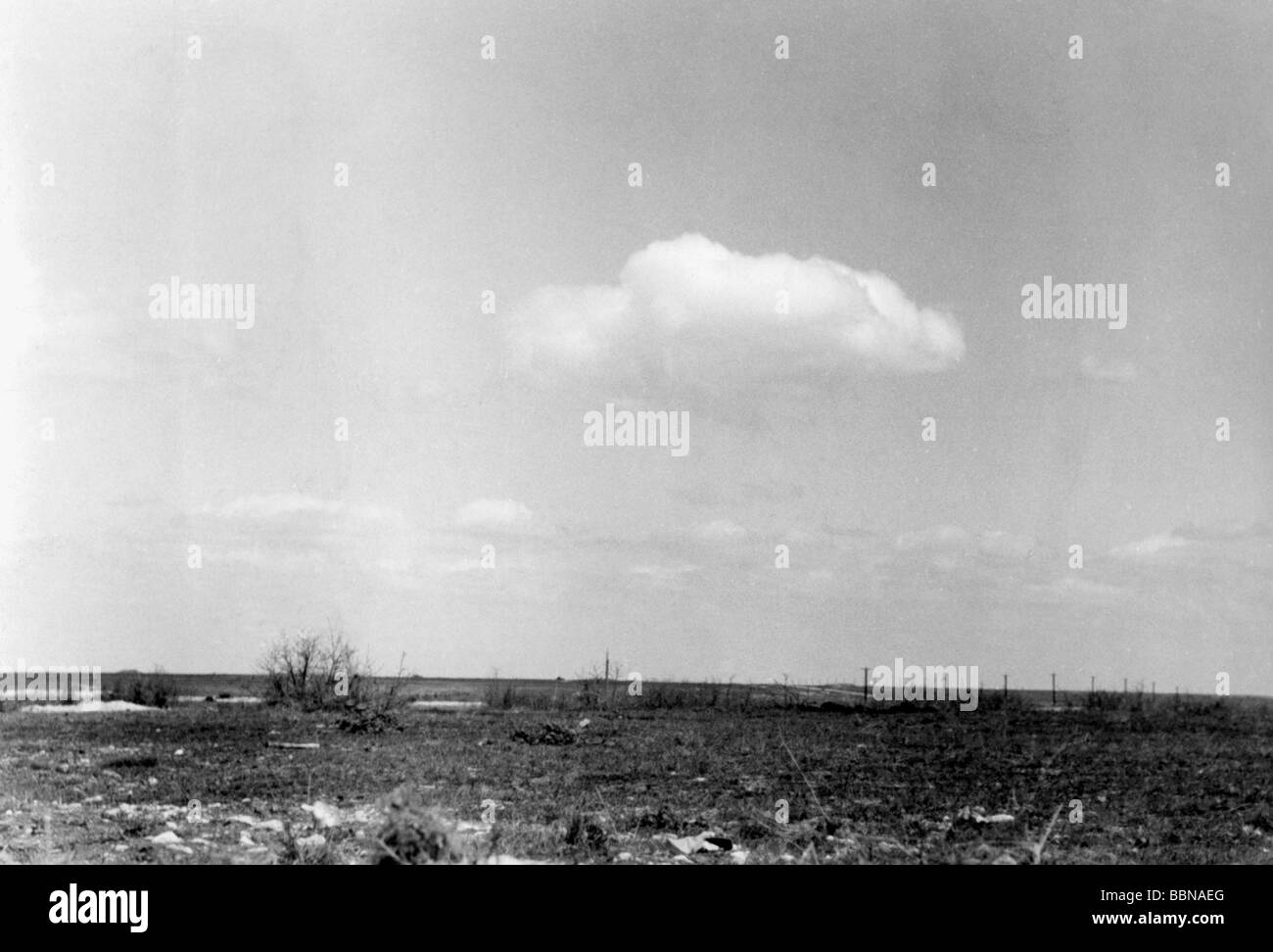 events, Second World War / WWII, Russia 1944 / 1945, Crimea, Sevastopol, view of the main front, seen from the German emplacements, April 1944, on the horizon two destroyed Soviet tanks, USSR, Soviet Union, 20th century, historic, historical, Ukraine, Eastern Front, frontline, landscape, landscapes, 1940s, Stock Photo
