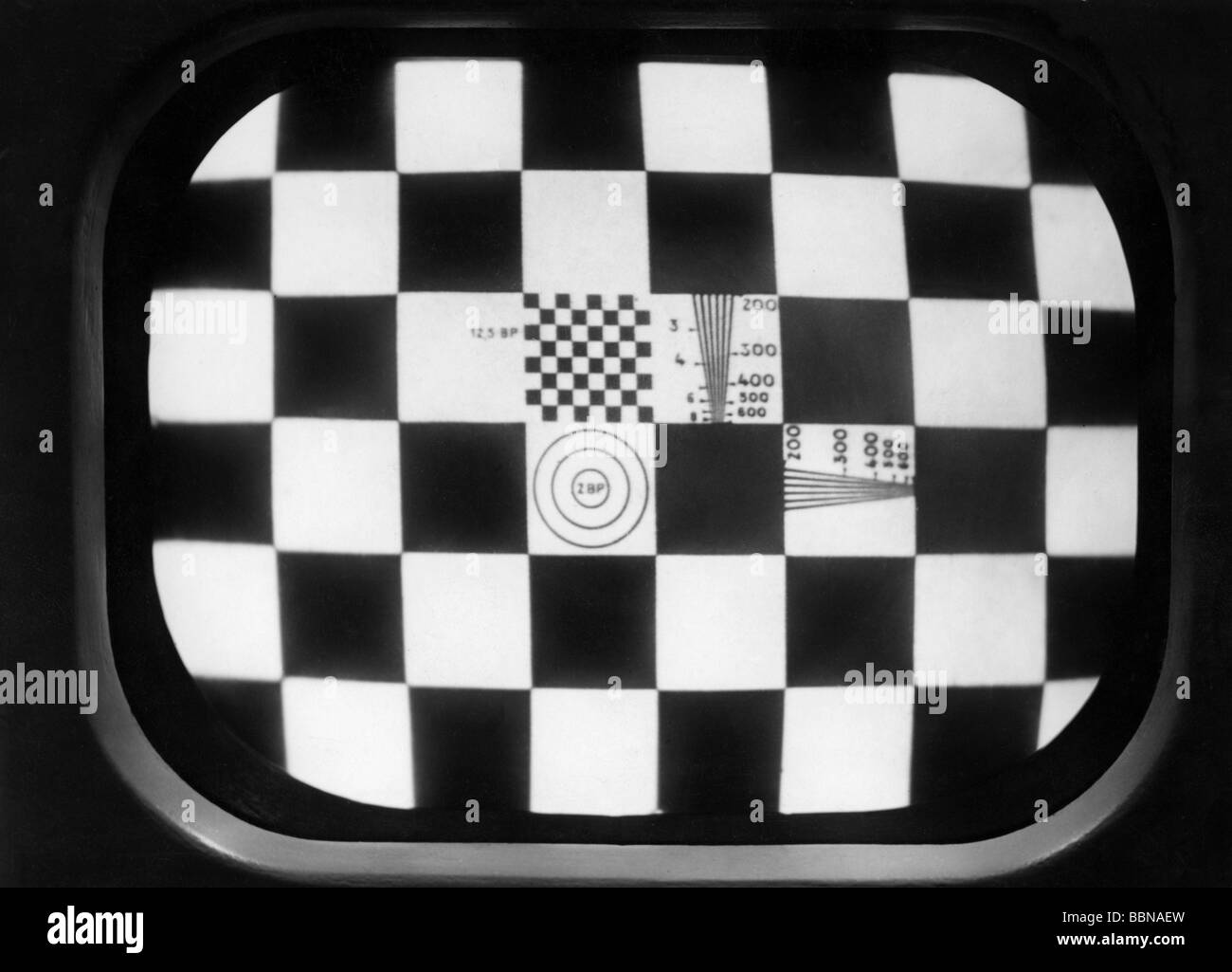 broadcast, television, test pattern, Nordwestdeutscher Rundfunk (Northwest German Broadcasting, NWDR), circa 1952, Stock Photo
