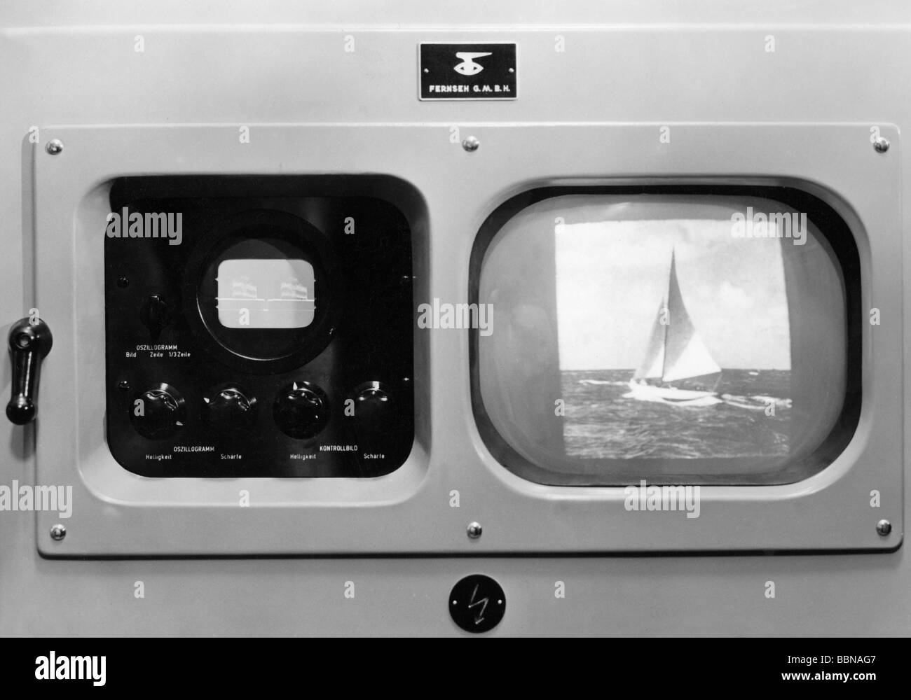 broadcast, television, technics, control receiver, Nordwestdeutscher Rundfunk (Northwest German Broadcasting, NWDR), circa 1952, Stock Photo