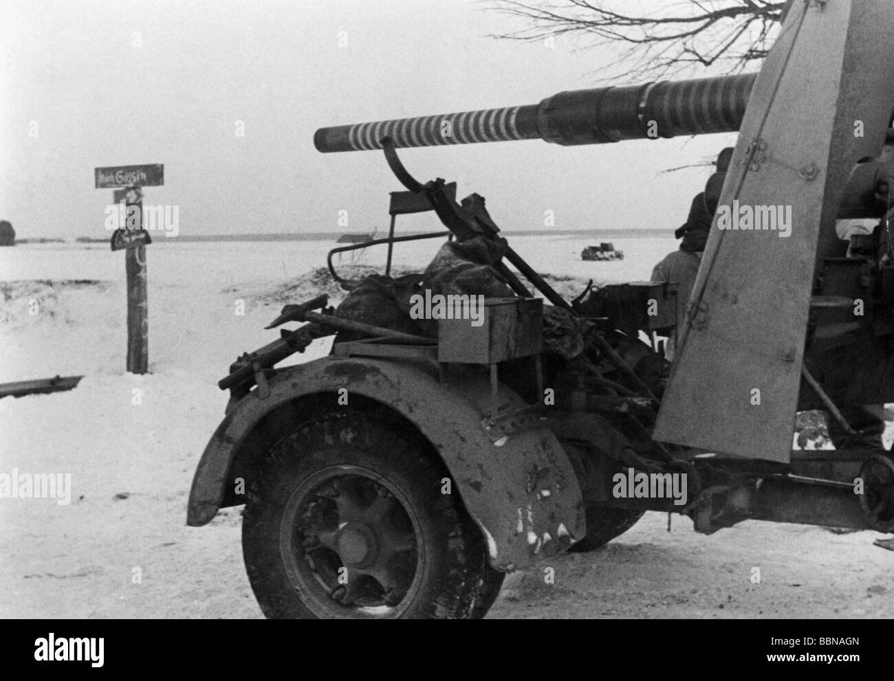 events, Second World War / WWII, Russia 1944 / 1945, German 88 mm anti-aircraft gun Flak 36/37, southern sector of the Eastern Front, early 1944, Stock Photo