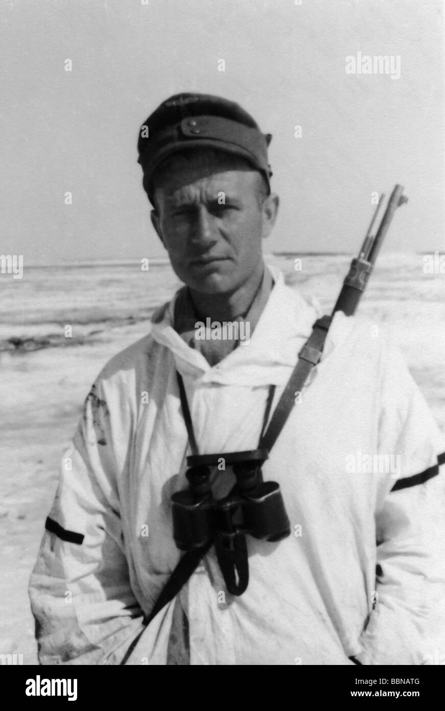 German soldier in winter Black and White Stock Photos & Images - Alamy