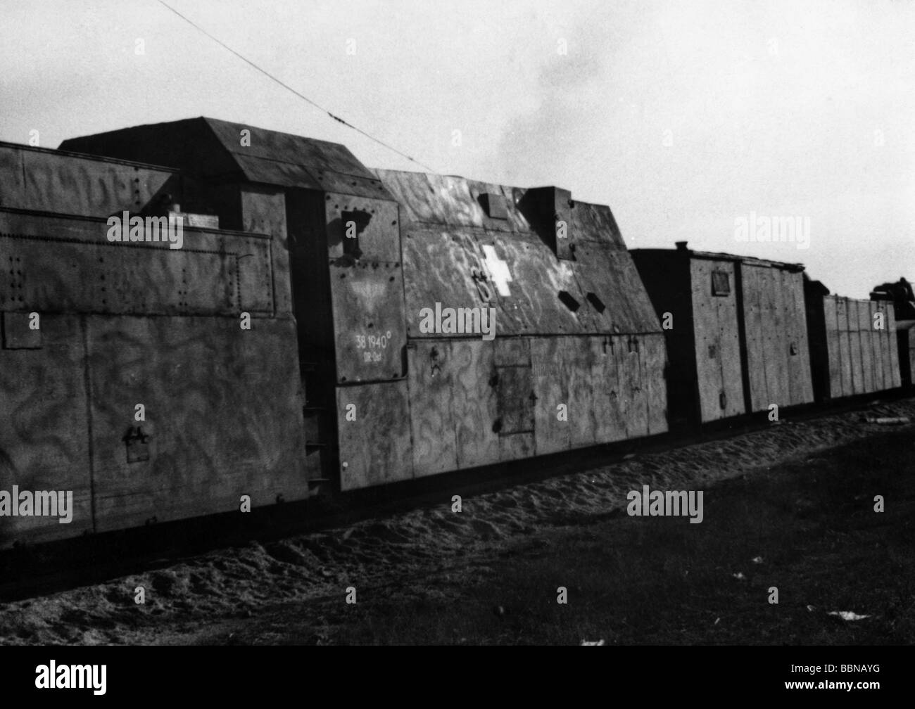 events, Second World War / WWII, Russia 1942 / 1943, German armoured train on the Crimean Peninsula, November 1943, Stock Photo
