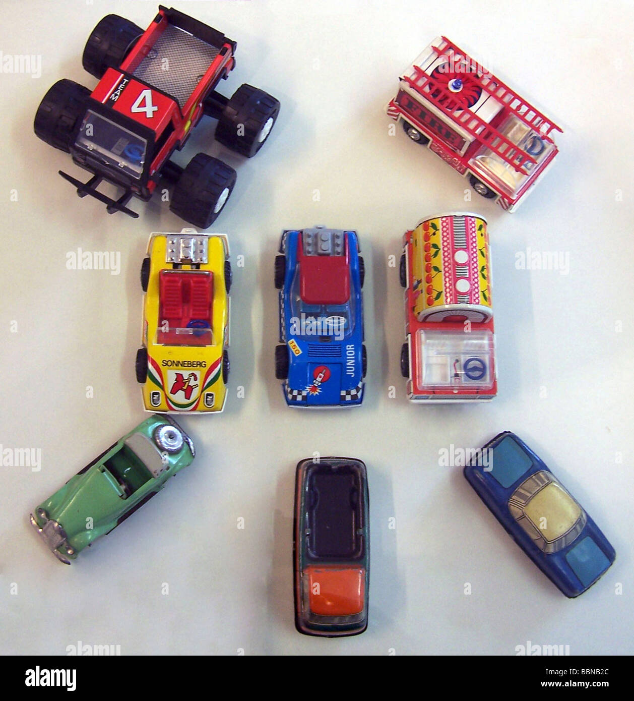 toys, cars, different metal minuatre cars, GDR, 1950s - 1980s, Stock Photo