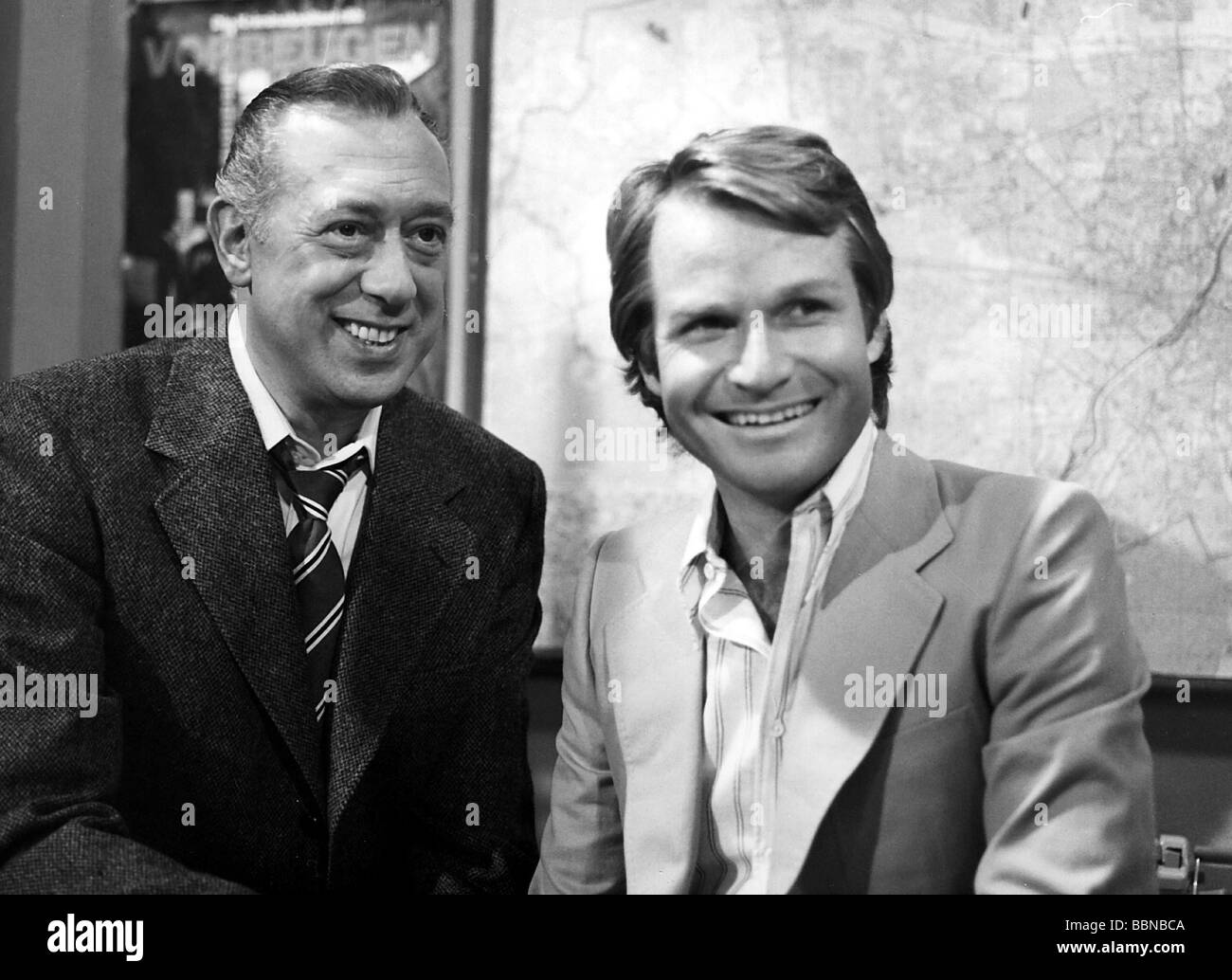 tv series 'Derrick', episode 'Ein Kongress in Berlin', BRD 1974, scene with: Horst Tappert, Fritz Wepper, 24.8.1979, crime, tele Stock Photo