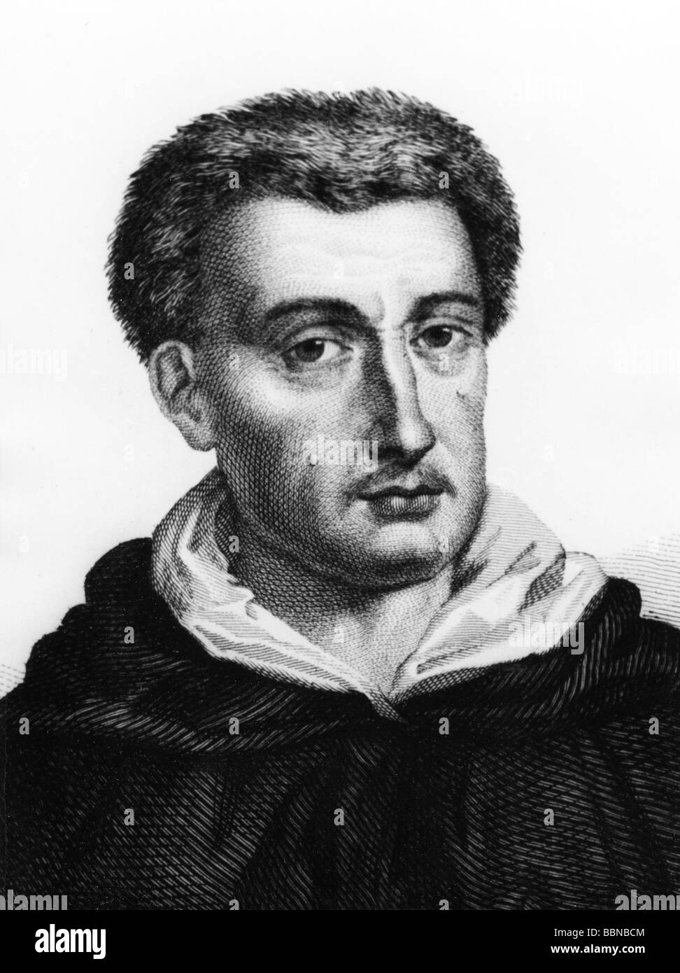 Campanella, Thomas, 5.9.1568 - 21.5.1639, Italian philosopher, portrait, after copper engraving, Artist's Copyright has not to be cleared Stock Photo