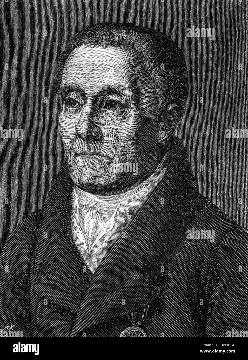 Nettelbeck, Joachim, 20.9.1738 - 29.1.1824, Prussian officer, portrait, wood engraving, 19th century, , Stock Photo
