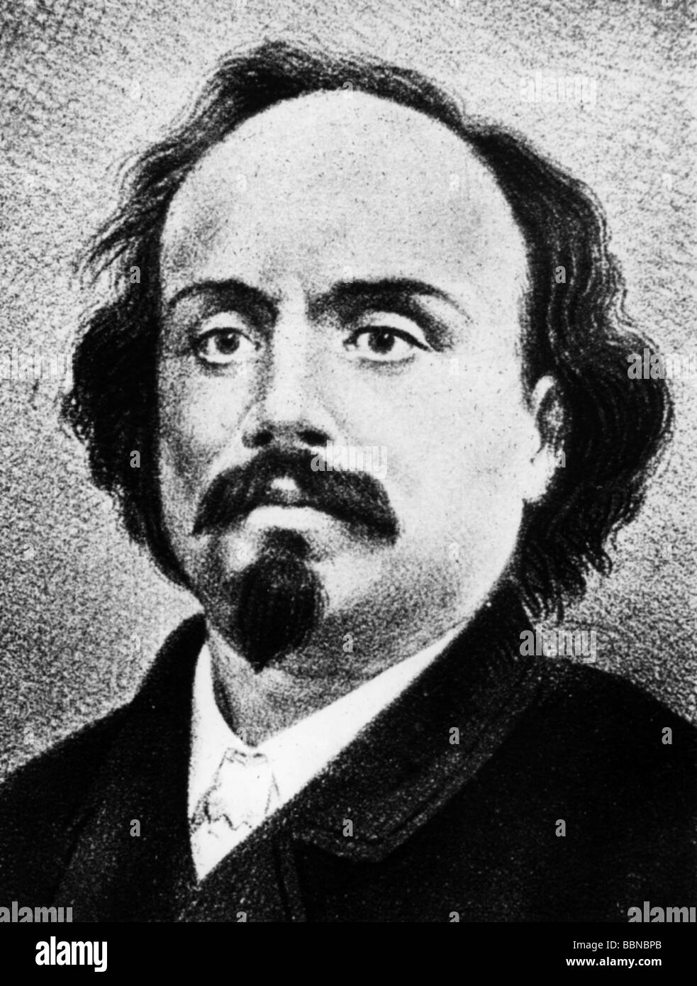 Fancelli, Giuseppe, 1833 - 1887, Italian musician (tenor), portrait, Stock Photo