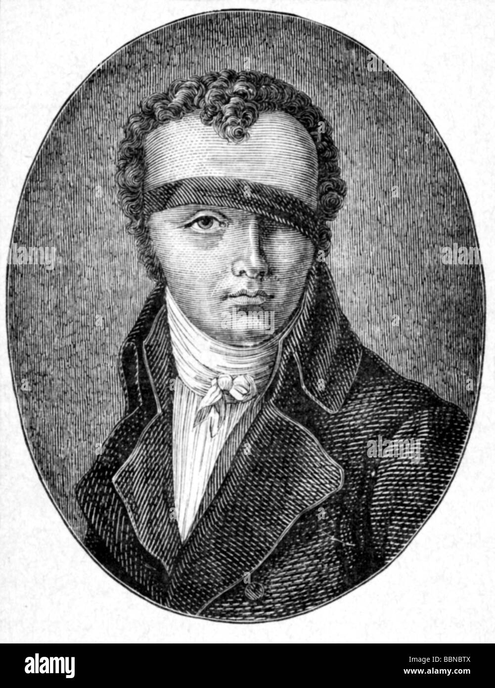 Conte, Nicolas-Jacques, 1755 - 1805, French chemist, medic and painter, portrait, wood engraving, Stock Photo