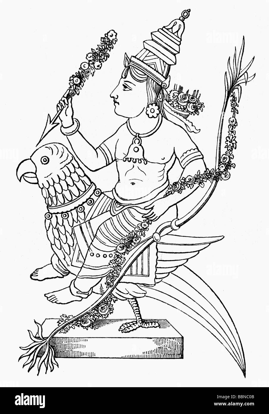 Hindu god indra sitting on the elephant Royalty Free Vector