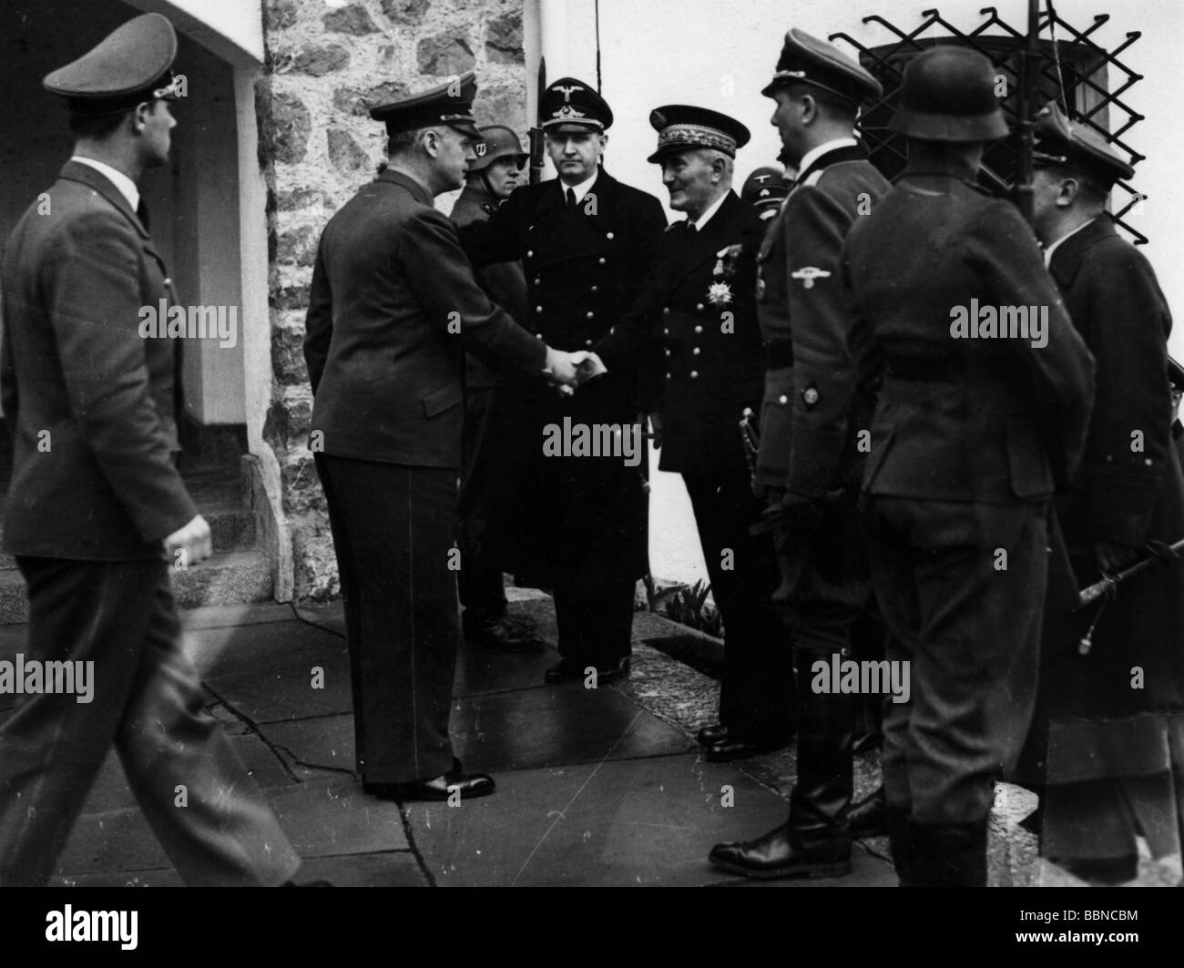 events, Second World War / WWII, politics, France, the French Admiral Francois Darlan visiting Hitler at the Berghof, 11.5.1941, Stock Photo