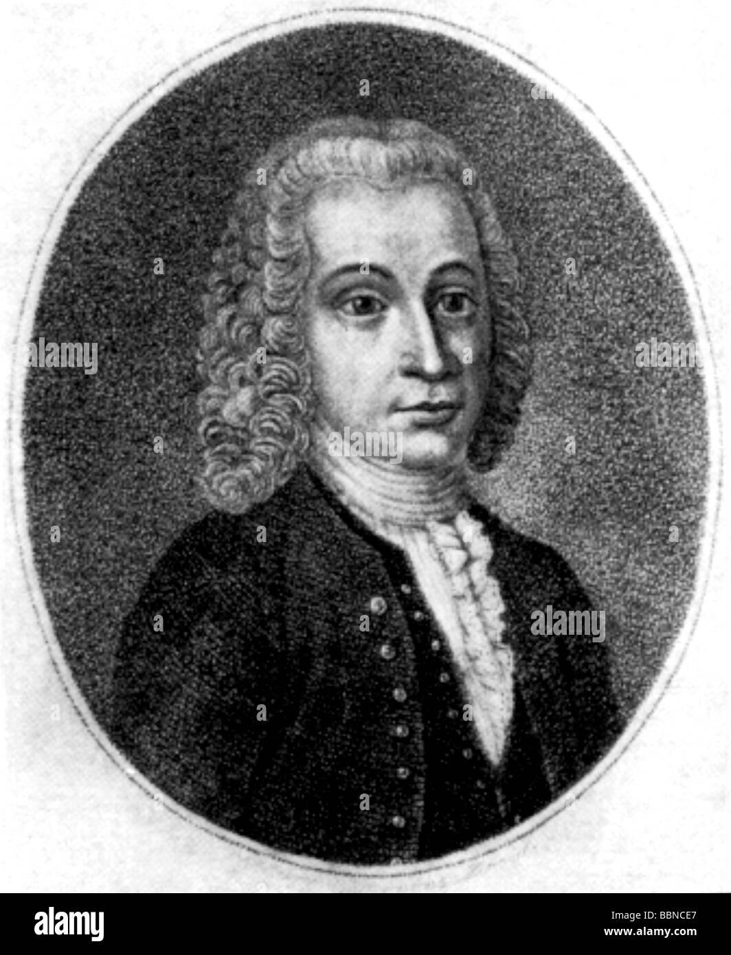 Celsius, Anders 27.11.1701 - 25.4.1744, Swedish astronomer, portrait, copper engraving, Swiss observatory, Zurich, Artist's Copyright has not to be cleared Stock Photo