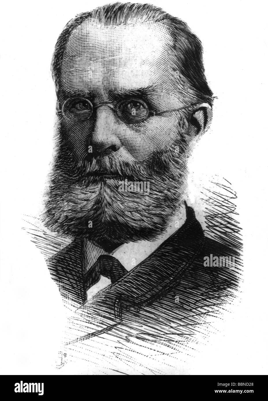 Wuellner, Franz, 28.1.1832 - 7.9.1902, German conductor, composer, portrait, wood engraving after photo by Friedrich Waibler, 19th century, Stock Photo