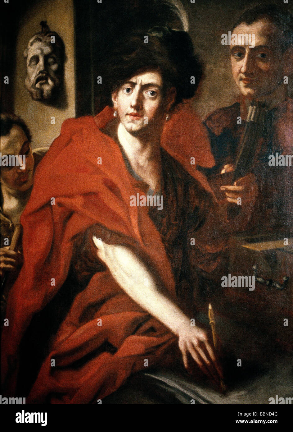 Asam, Cosmas Damian, 28.9.1686 - 10.5.1742, German painter, sculptor and architect, half length, painting, Museum Freising, Stock Photo