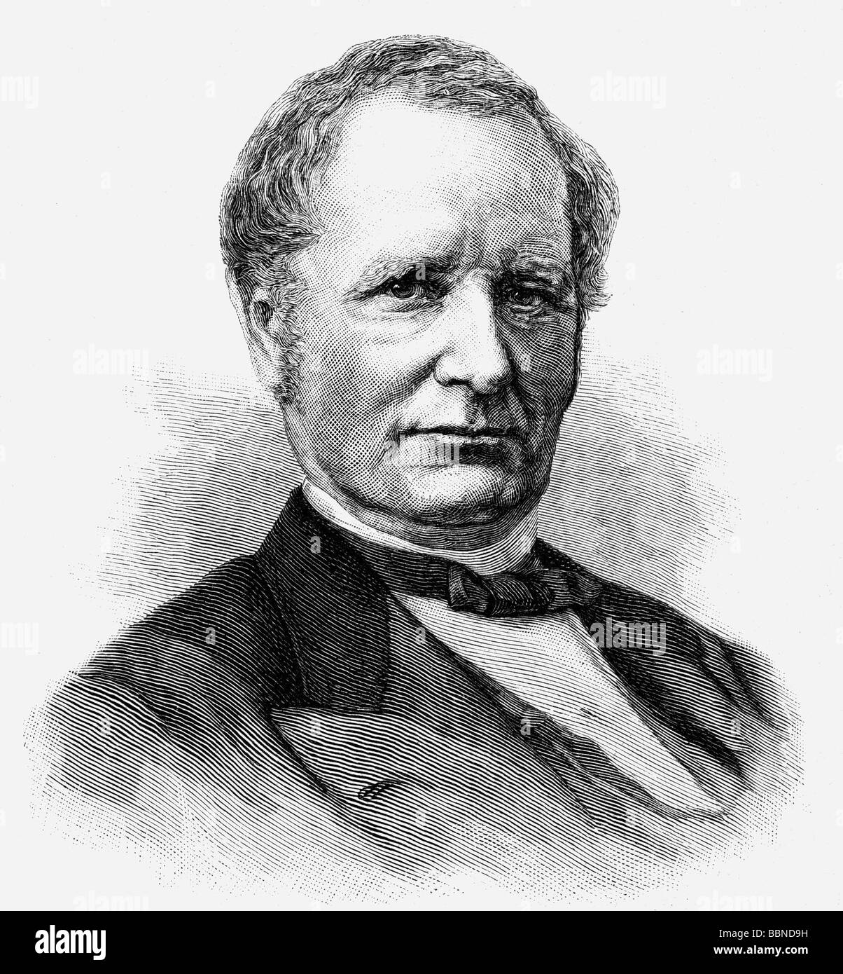 Hendricks, Thomas Andrew, 7.9.1819 - 25.11.1885, American politician and jurist, candidate of Democrates, portrait, wood engraving, 1868, Stock Photo