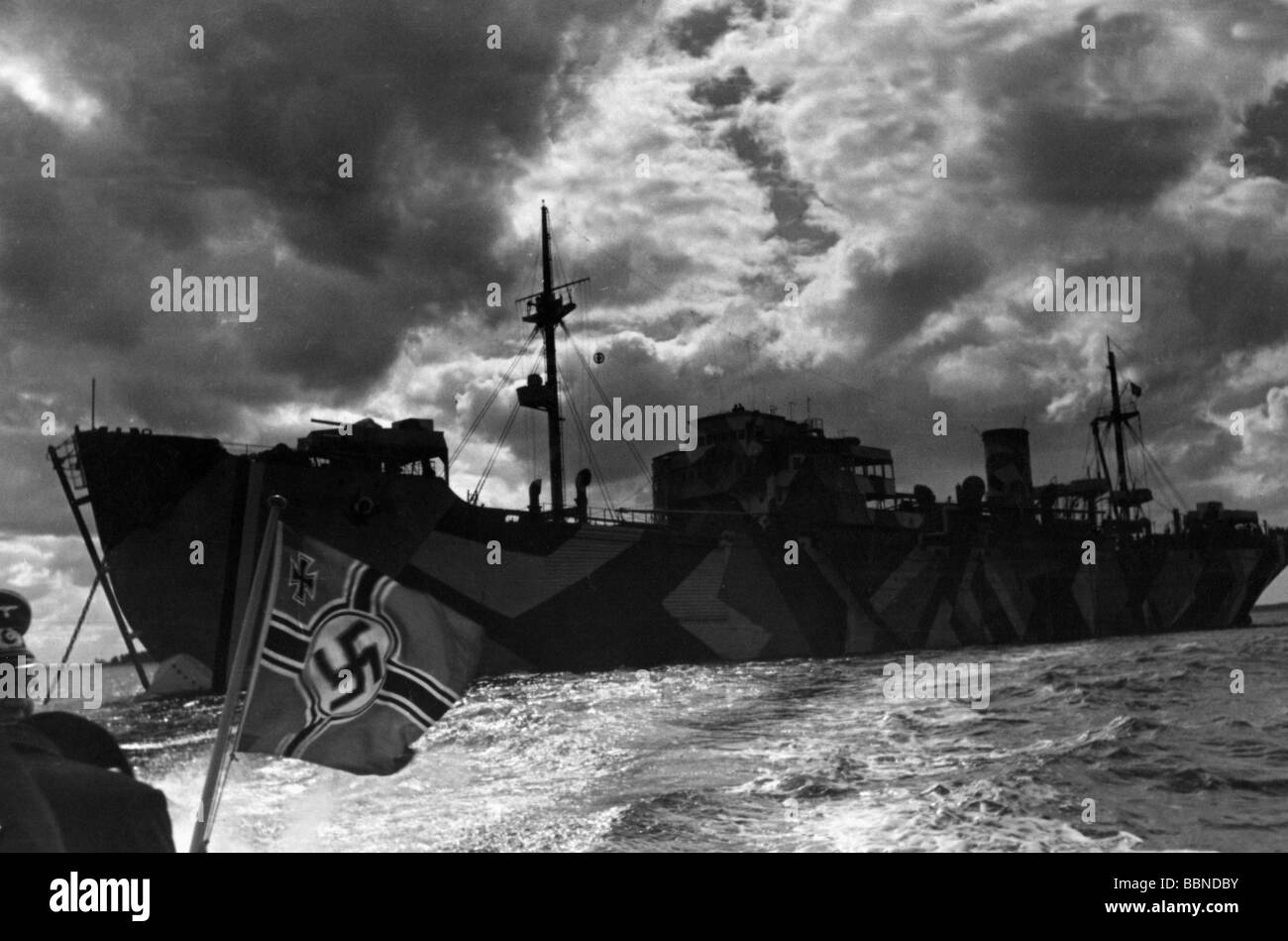 events, Second World War / WWII, naval warfare, German minesweeper in the Norwegian Sea, circa 1941, Stock Photo