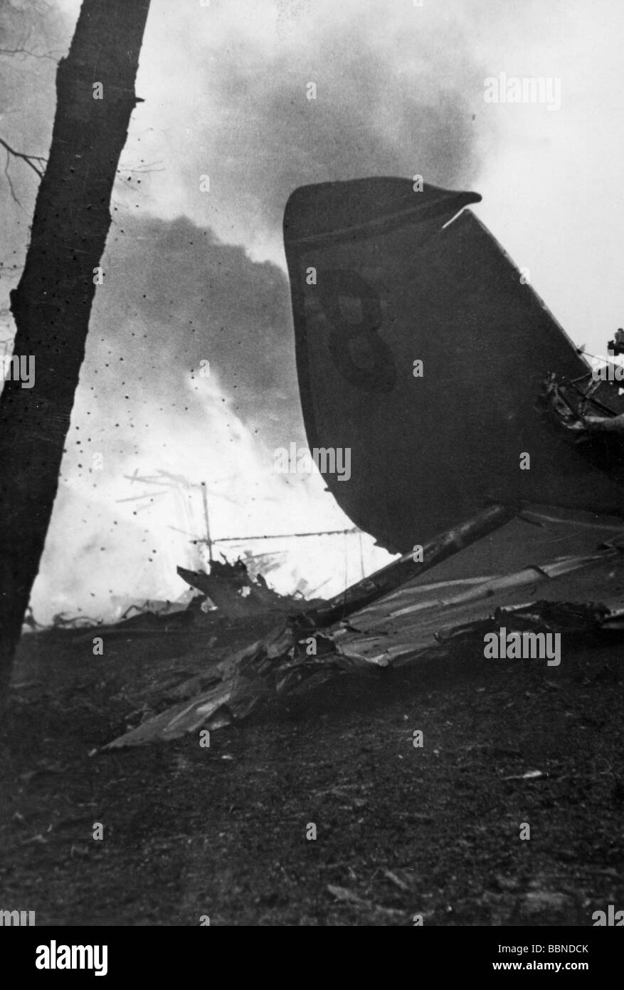 events, Second World War / WWII, Finland, remains of a Soviet bomber shot down over Helsinki, Winter War 1939 - 1940, Stock Photo