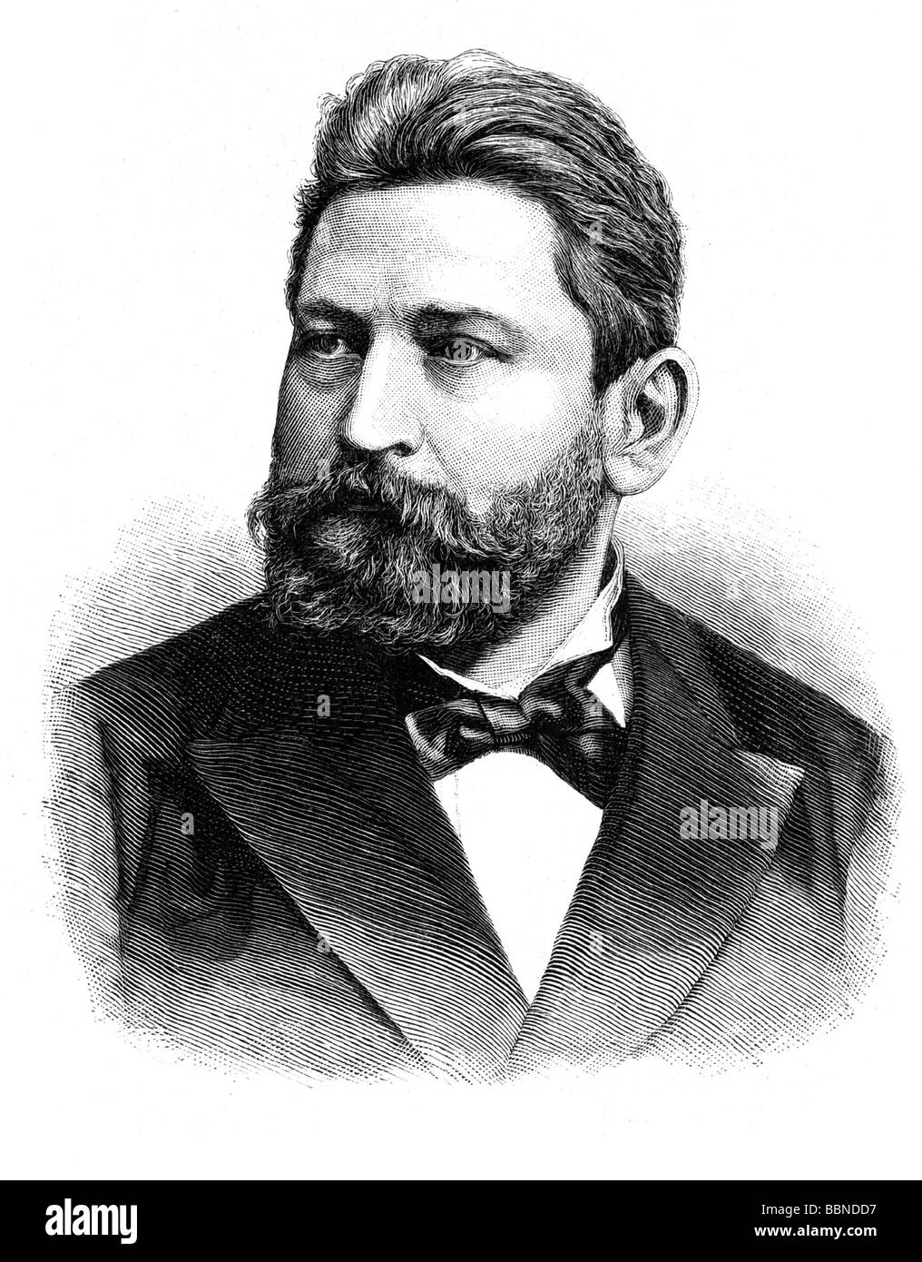 Frank, Ernst, 7.2.1847 - 17.8. 1889, German musician, composer, court bandmaster in Hanover 1879, portrait, wood engraving, 19th century, Stock Photo