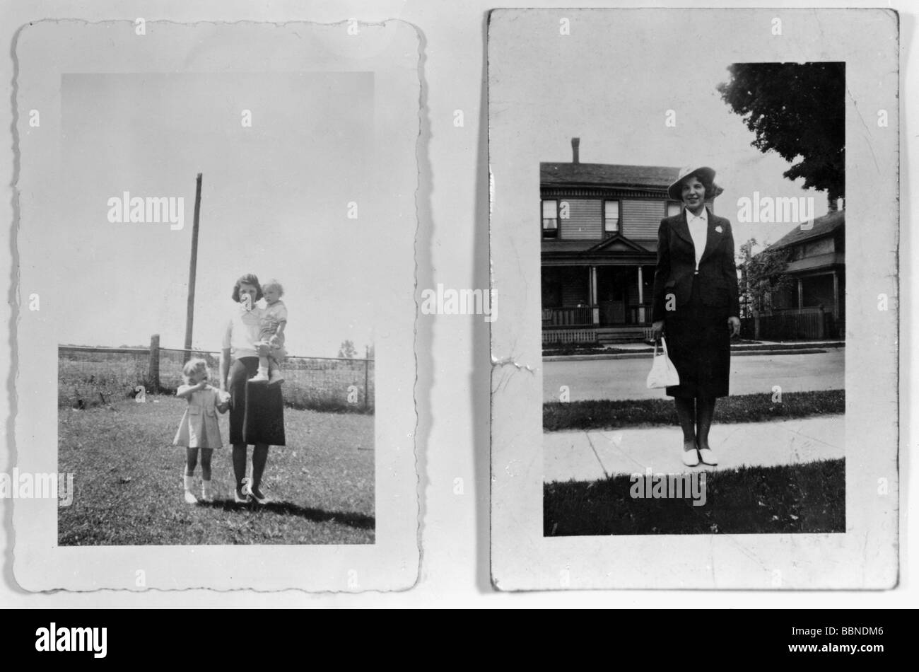 events, Second World War / WWII, France, Dieppe, 19.8.1942, pictures from the wallet of a fallen Canadian soldier, wife, children, Stock Photo