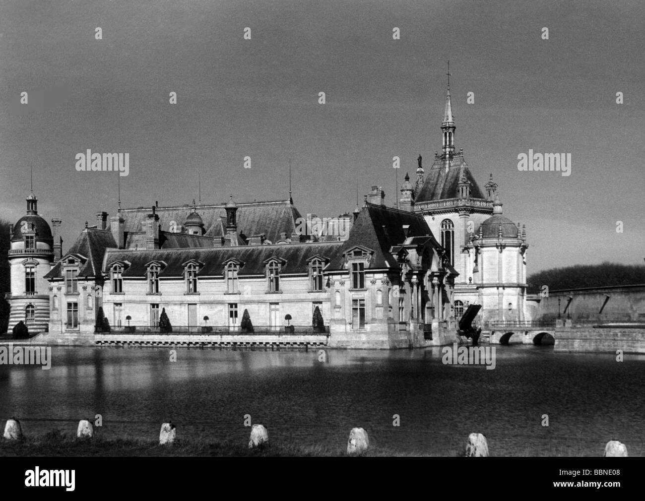 events, Second World War / WWII, France, German occupation, Chateau de Chantilly, 1942, Stock Photo