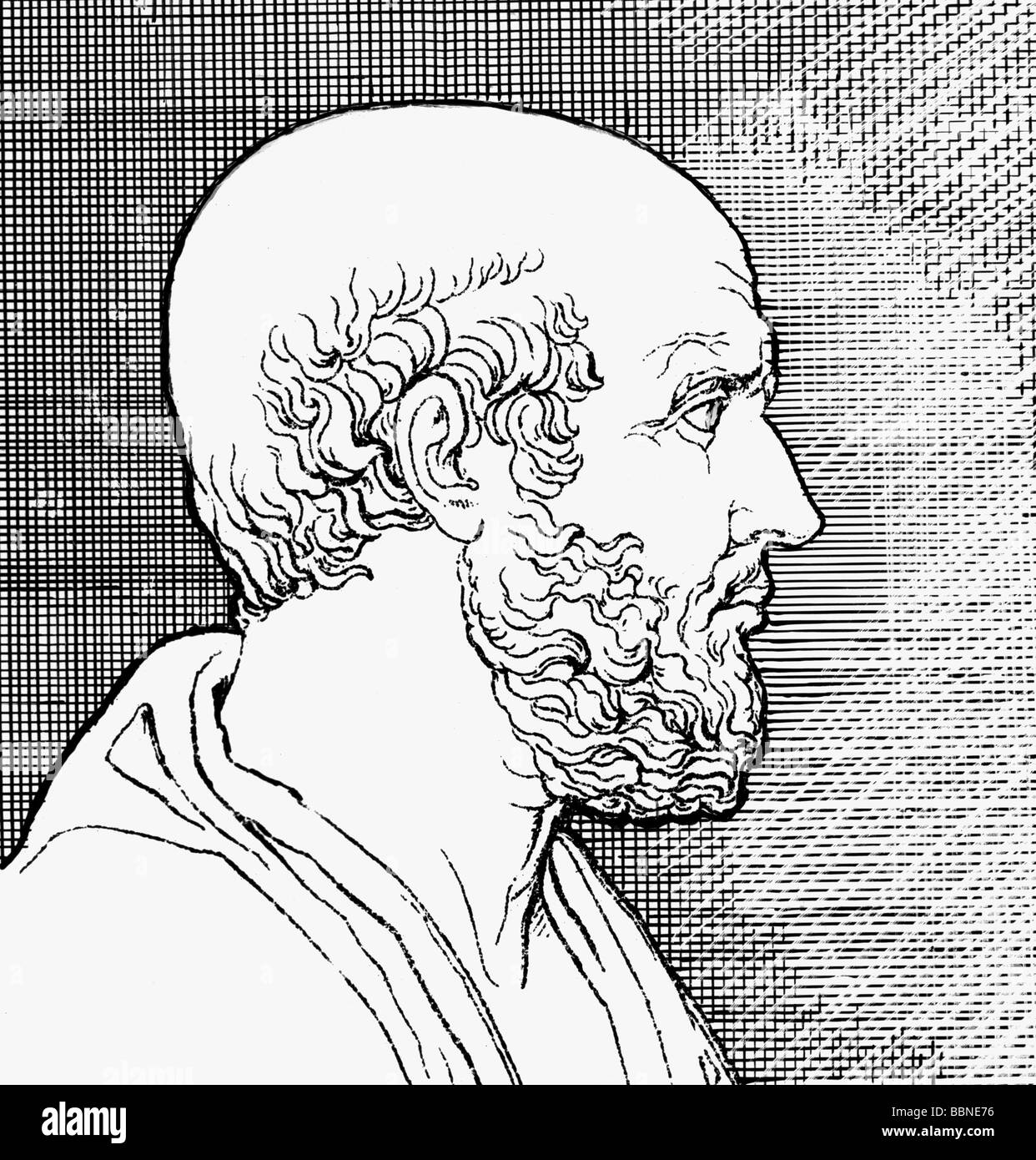 Hippocrates, circa 460 BC - circa 370 BC, Greek physician, portrait, after bust, Stock Photo