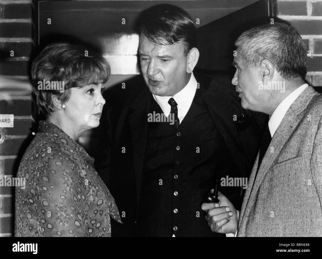 TV series, 'Vorortzug', DEU 1969, scene with: Bruni Löbel, Alexander May, Herbert Steinmetz, Third-Party-Permissions-Neccessary Stock Photo