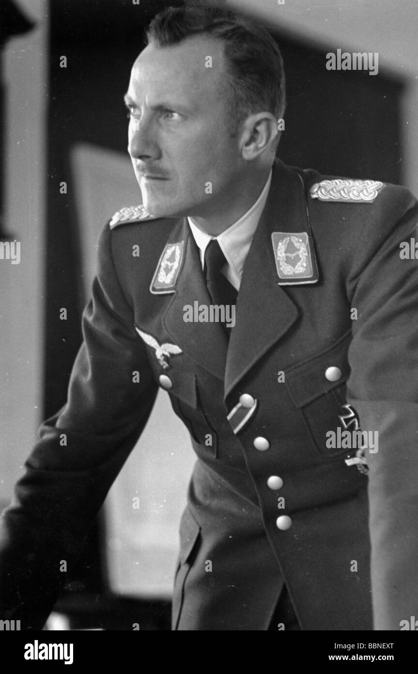 events, Second World War / WWII, aerial warfare, persons, Major Tamm, group commander of II / Kampfgeschwader (bomber wing) 27 "Boelcke", spring 1940, Stock Photo