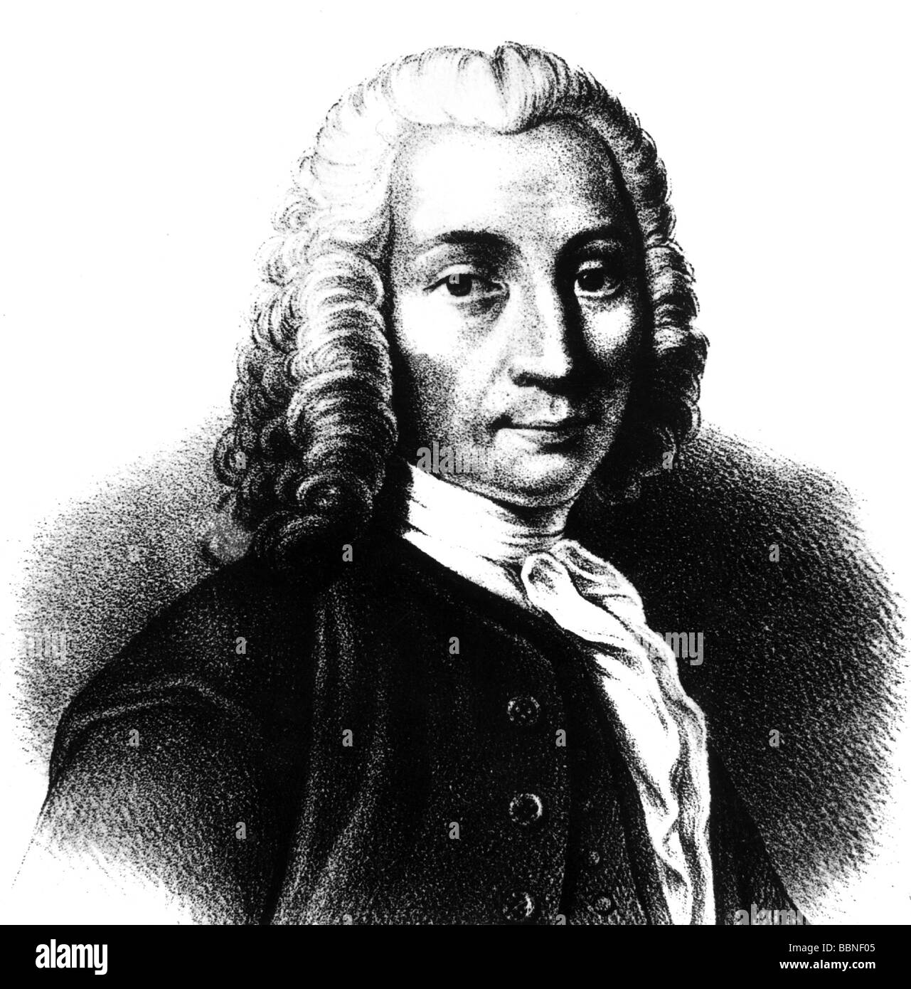 Celsius, Anders 27.11.1701 - 25.4.1744, Swedish astronomer, portrait, lithograph, 18th century, Stock Photo