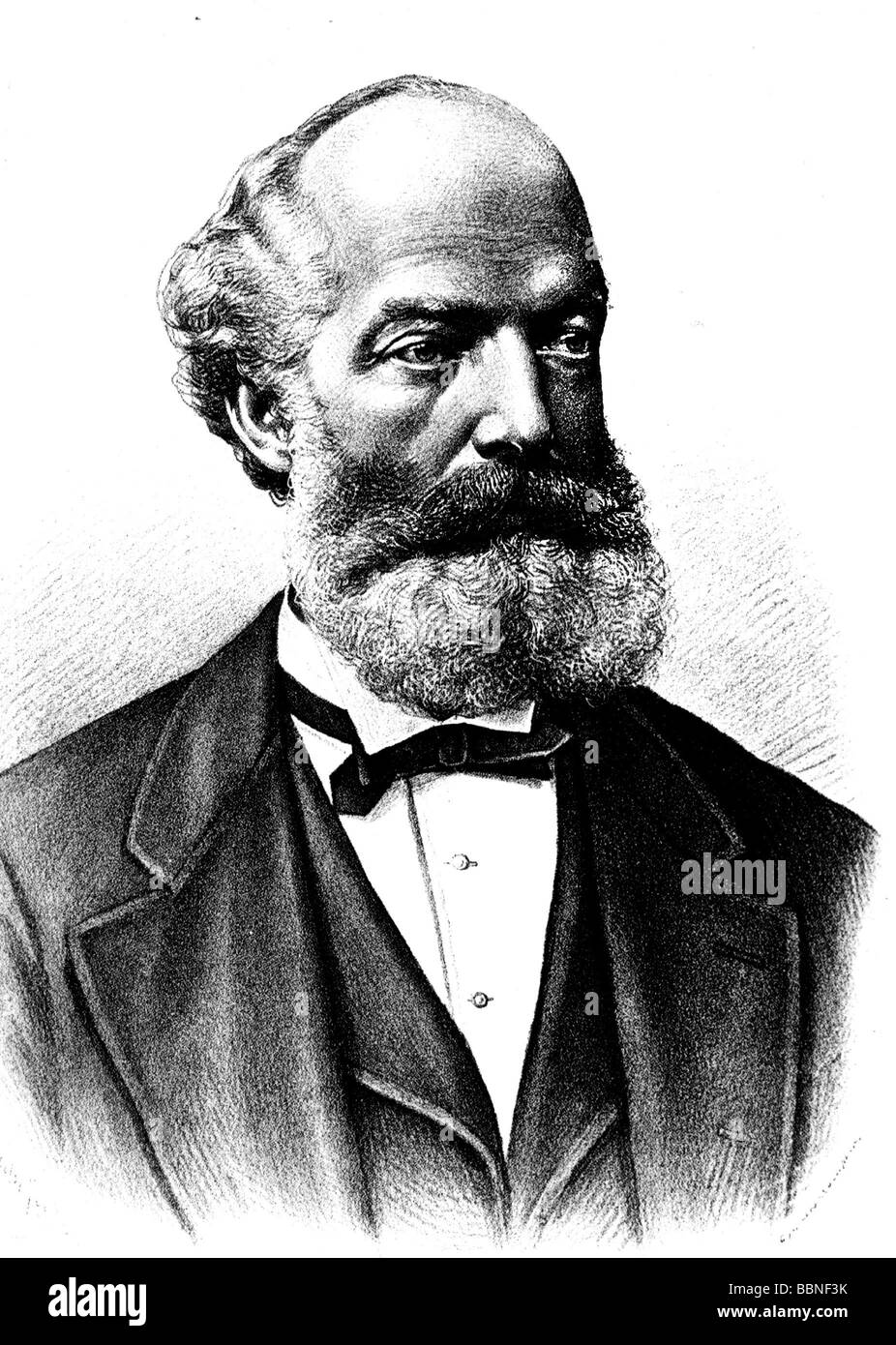 Kekule von Stradonitz, Friedrich August, 7.9.1829 - 13.7.1896, portrait, lithograph, late 19th century, , Stock Photo