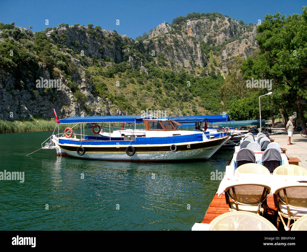 Dalyan River and Tour Boats, Turkey Stock Photo