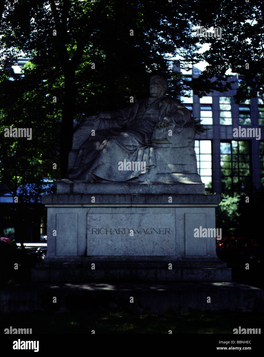 Wagner, Richard, 22.5.1813 - 13.2.1883, German composer, monument in Munich, Stock Photo