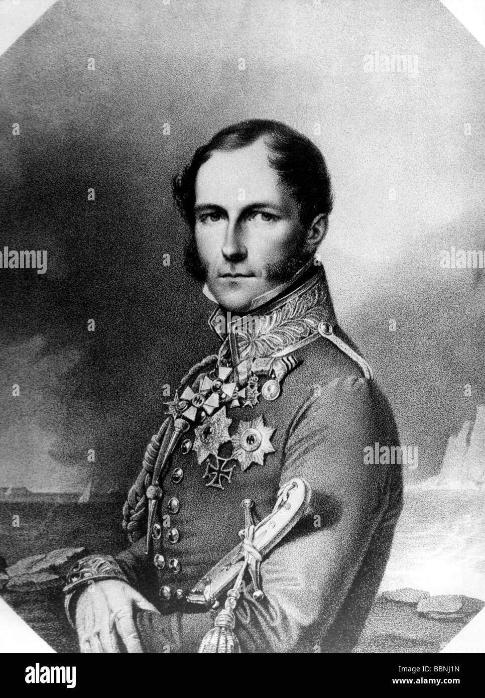 Leopold I, 16.12.1790 - 10.12.1865, King of the Belgians  31.7.1831 - 16.12.1865, half length, lithograph, 19th century, , Stock Photo