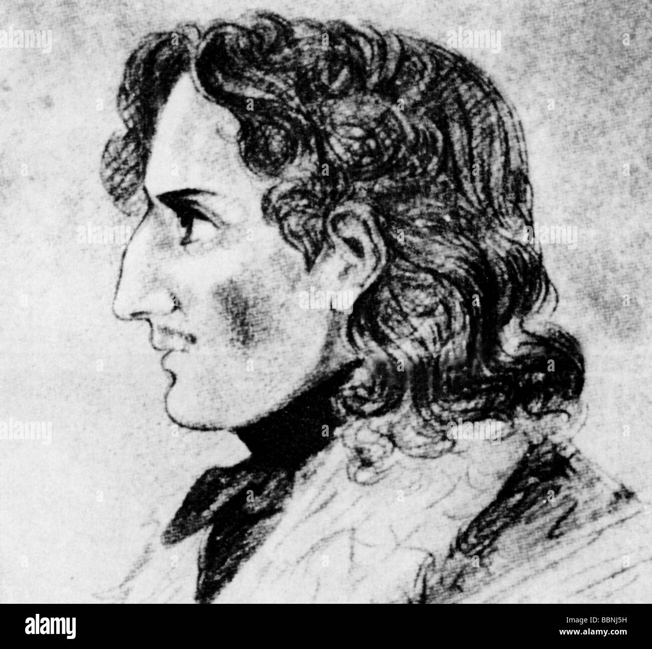 Mendelssohn-Bartholdy, Felix 3.2.1809 - 4.11.1847, German composer, portrait, after Johann Peter Leyser, 19th century, Stock Photo