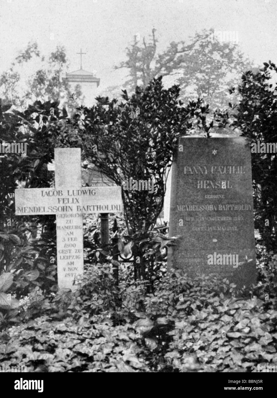 Mendelssohn-Bartholdy, Felix 3.2.1809 - 4.11.1847, German composer, his grave, Trinity Cemetery, Berlin, Stock Photo