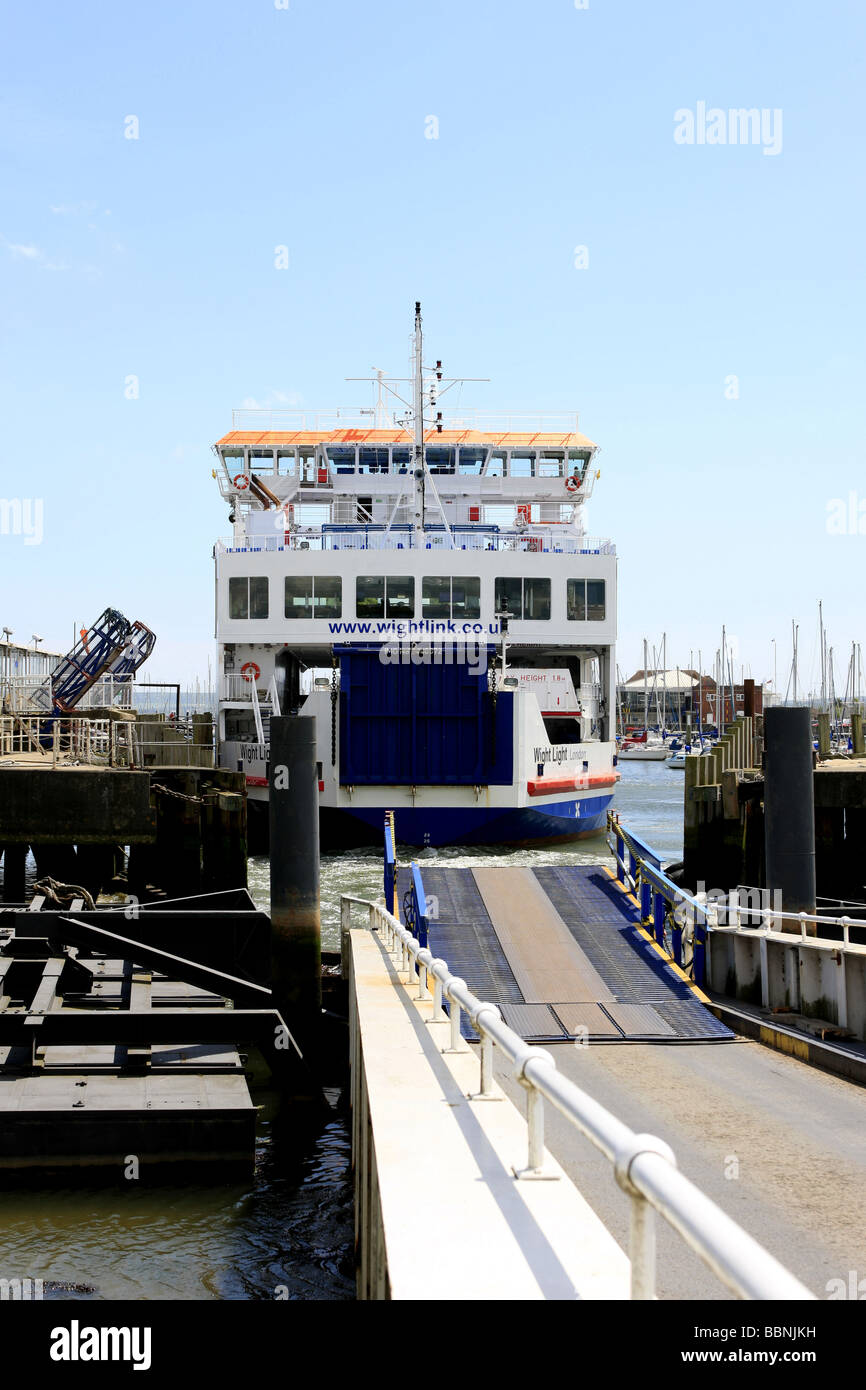 The Isle of Wight ferry at Lymington in Hampshire Stock Photo Alamy