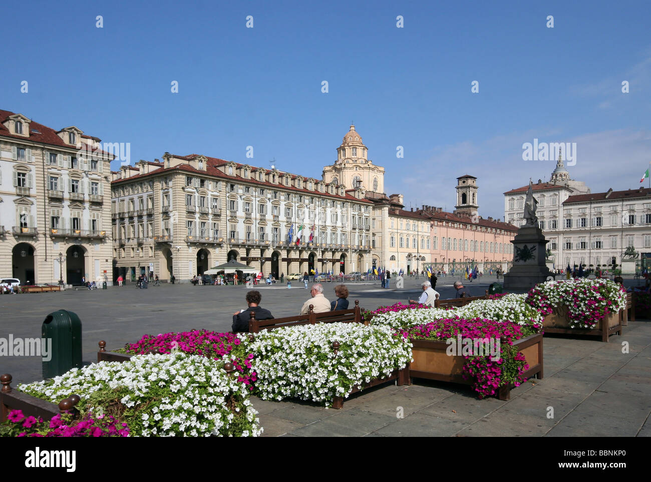 geography / travel, Italy, Piedmont, Turin, squares, Piazza Castello, Additional-Rights-Clearance-Info-Not-Available Stock Photo