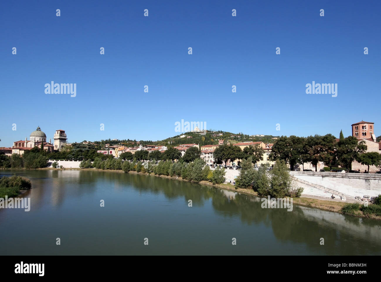 geography / travel, Italy, Veneto, Verona, city views / cityscapes, view over Adige River, Additional-Rights-Clearance-Info-Not-Available Stock Photo