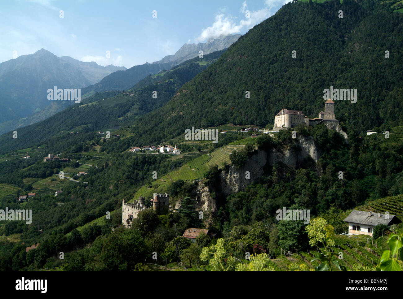 geography / travel, Italy, South Tyrol, Passeier Valley, Tyrol Castle, Brunnenburg, Vinschgau, Algund (Lagundo), Additional-Rights-Clearance-Info-Not-Available Stock Photo