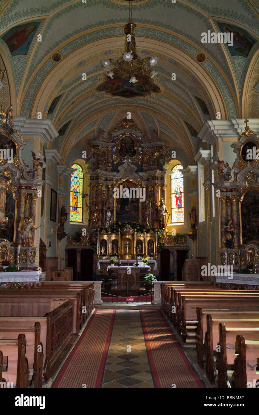 geography / travel, Italy, South Tyrol, pilgrimage church 'Our ladies in Schnals' (Madonna di Senales), Val di Senales, interior view, Additional-Rights-Clearance-Info-Not-Available Stock Photo