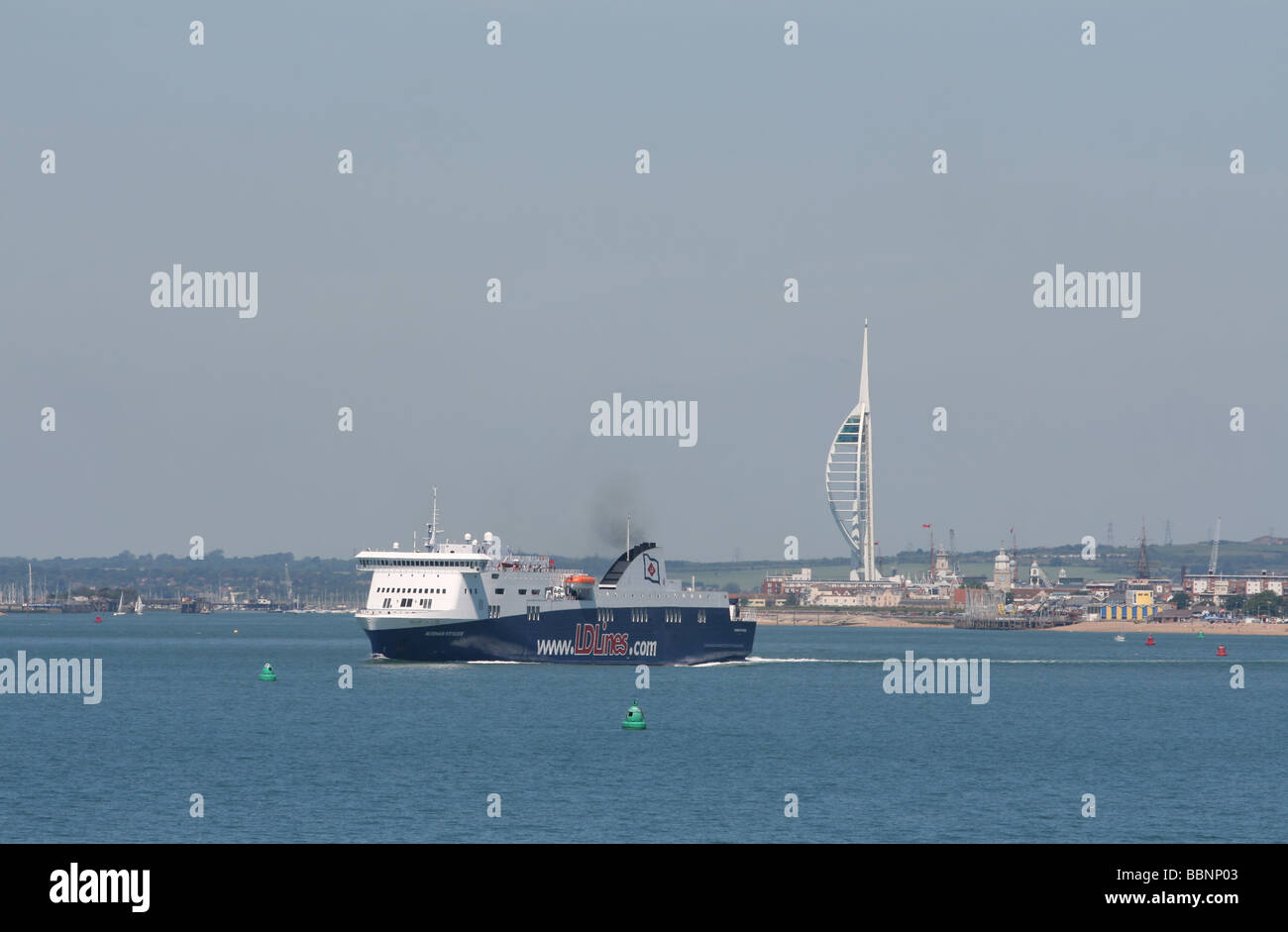 LD Lines ferry departing Portsmouth  England  June 2009 Stock Photo