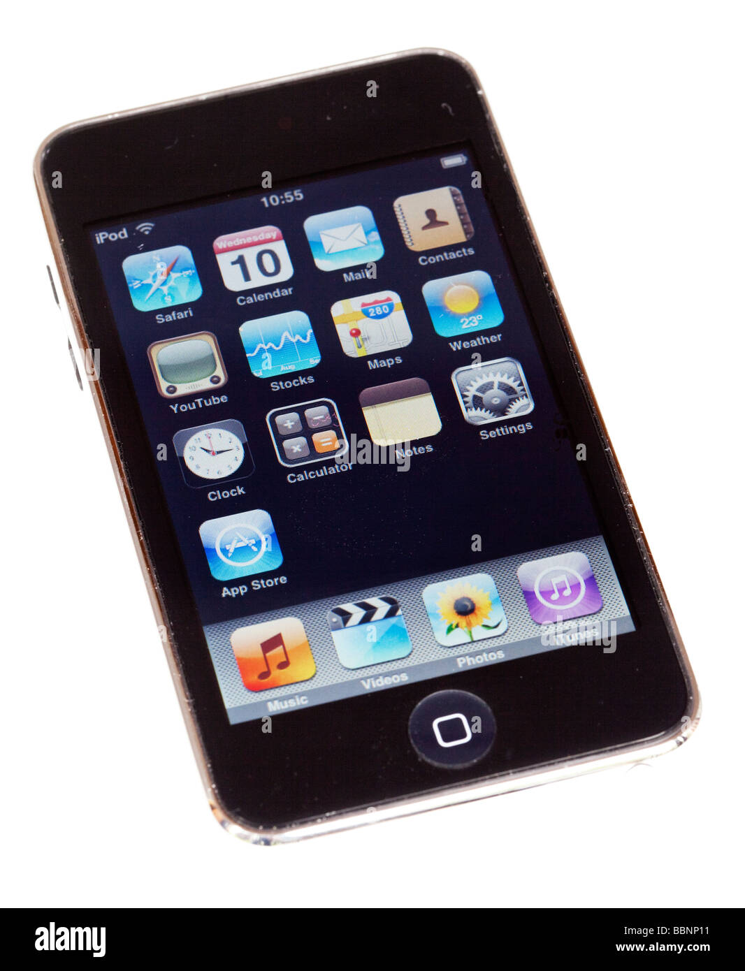 Apple iTouch 2 with screen icons displayed in docking station UK Stock ...