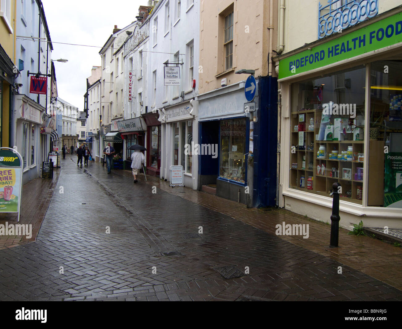 Shops, Pubs and Cafes in Bideford North Devon England UK Stock Photo