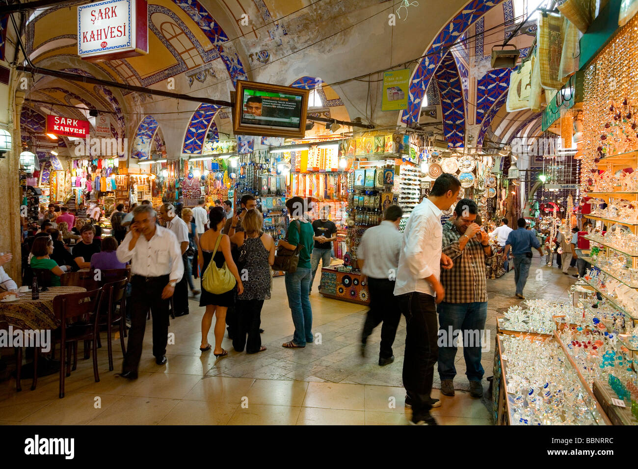 Shopping at the Grand Bazaar at Istanbul Stock Photo