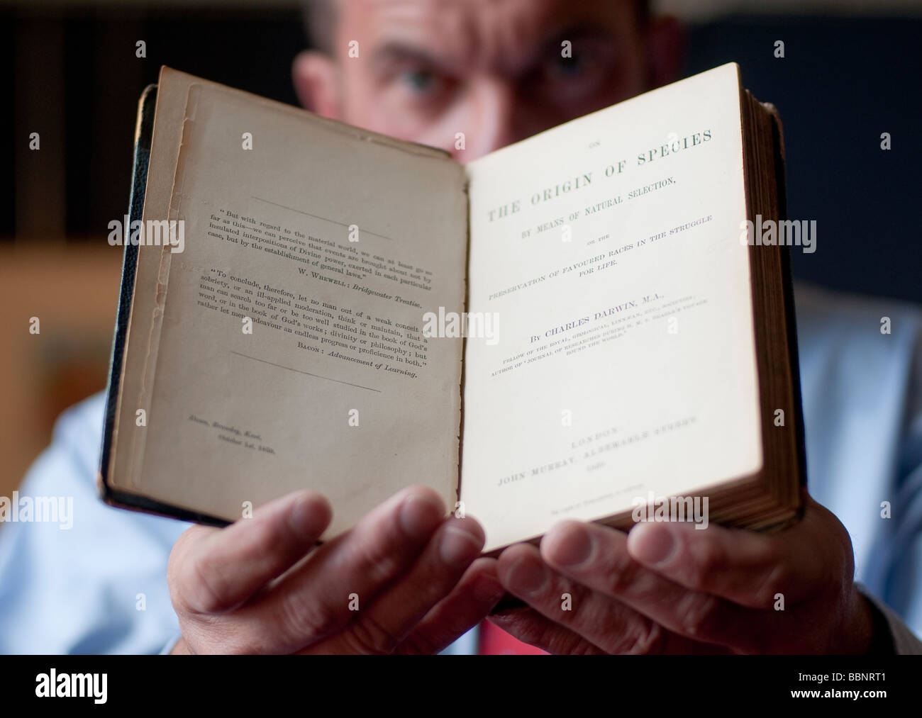 First Edition Of Charles Darwin's Origin of Species Stock Photo Alamy
