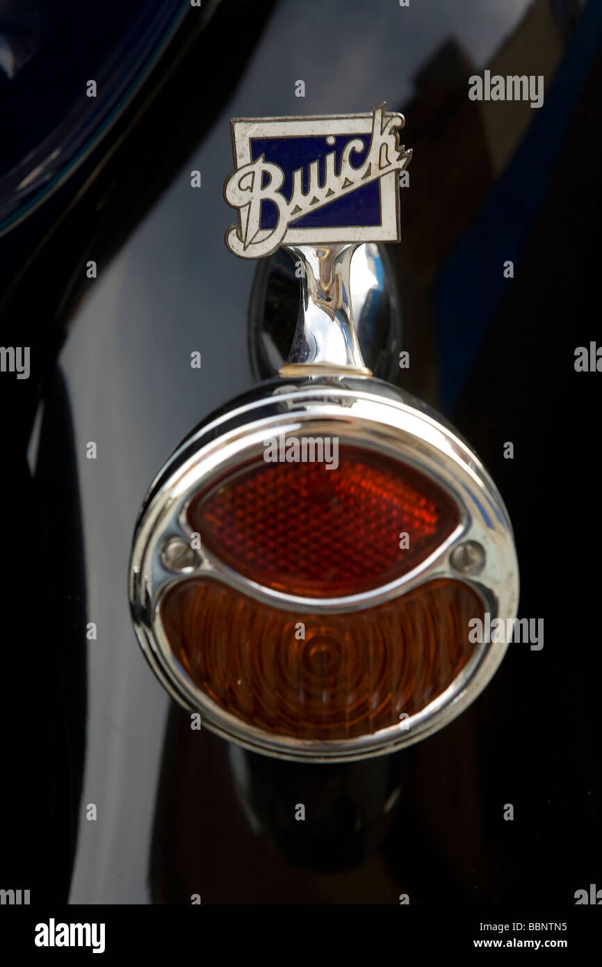 Tail light and original logo on a vintage Buick car Stock Photo