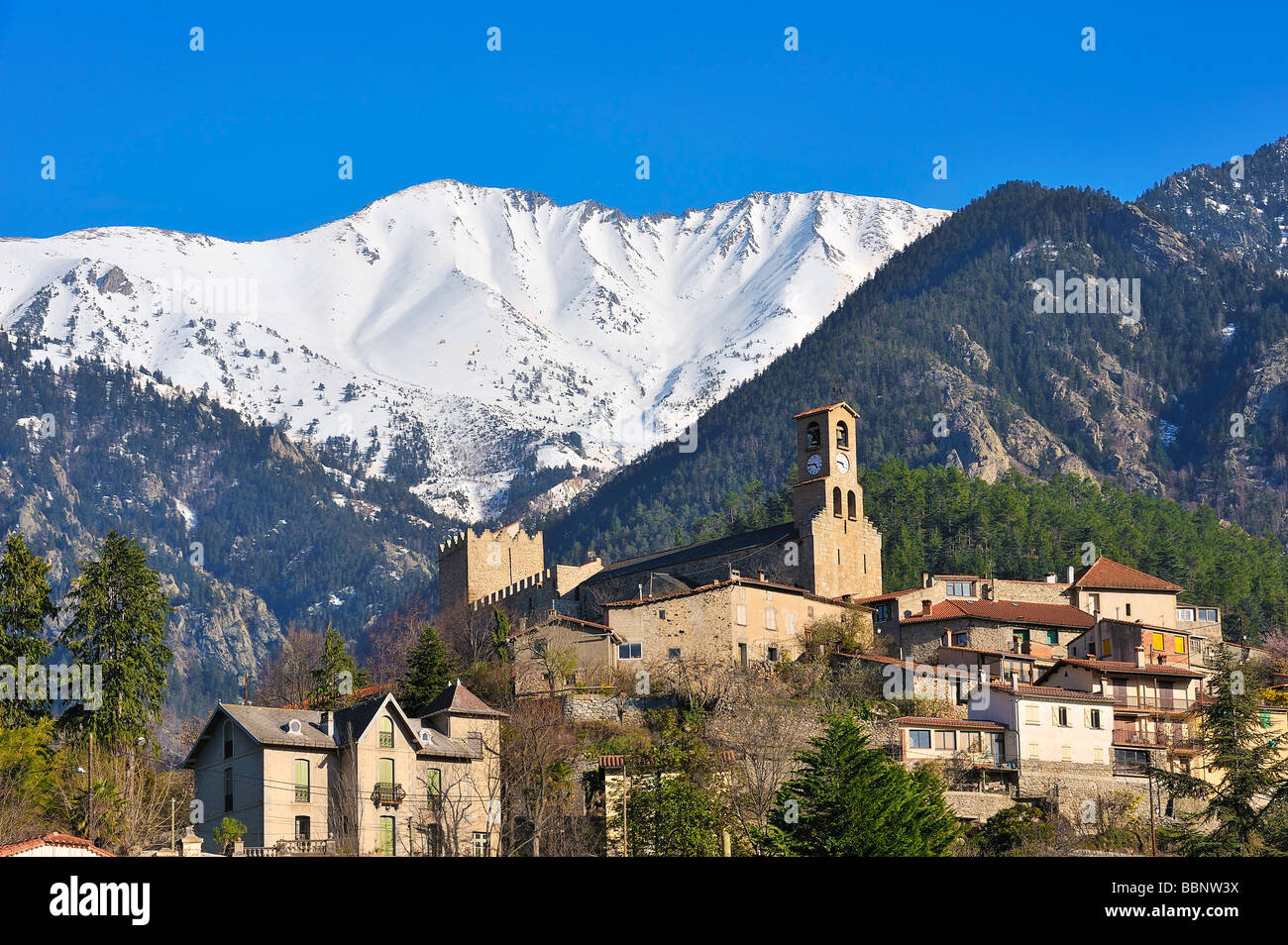 Vernet les Bains, Pyrenees orientales, France. Stock Photo