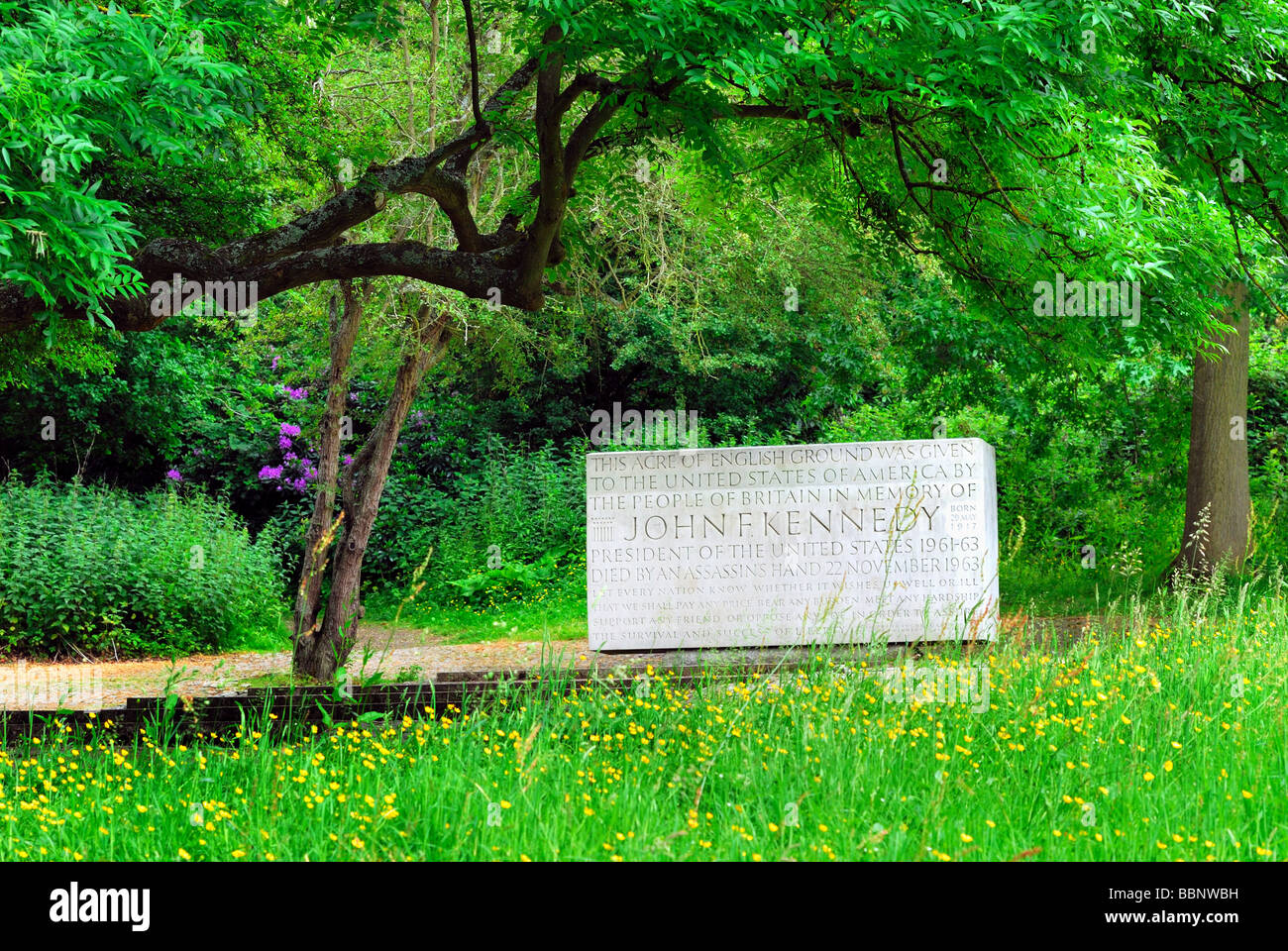 President Kennedy Memorial at Runnymede Egham Surrey England UK Stock Photo